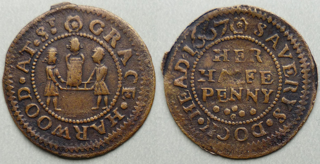 St. Saviour's Dock Head, Grace Harwood 1667 halfpenny